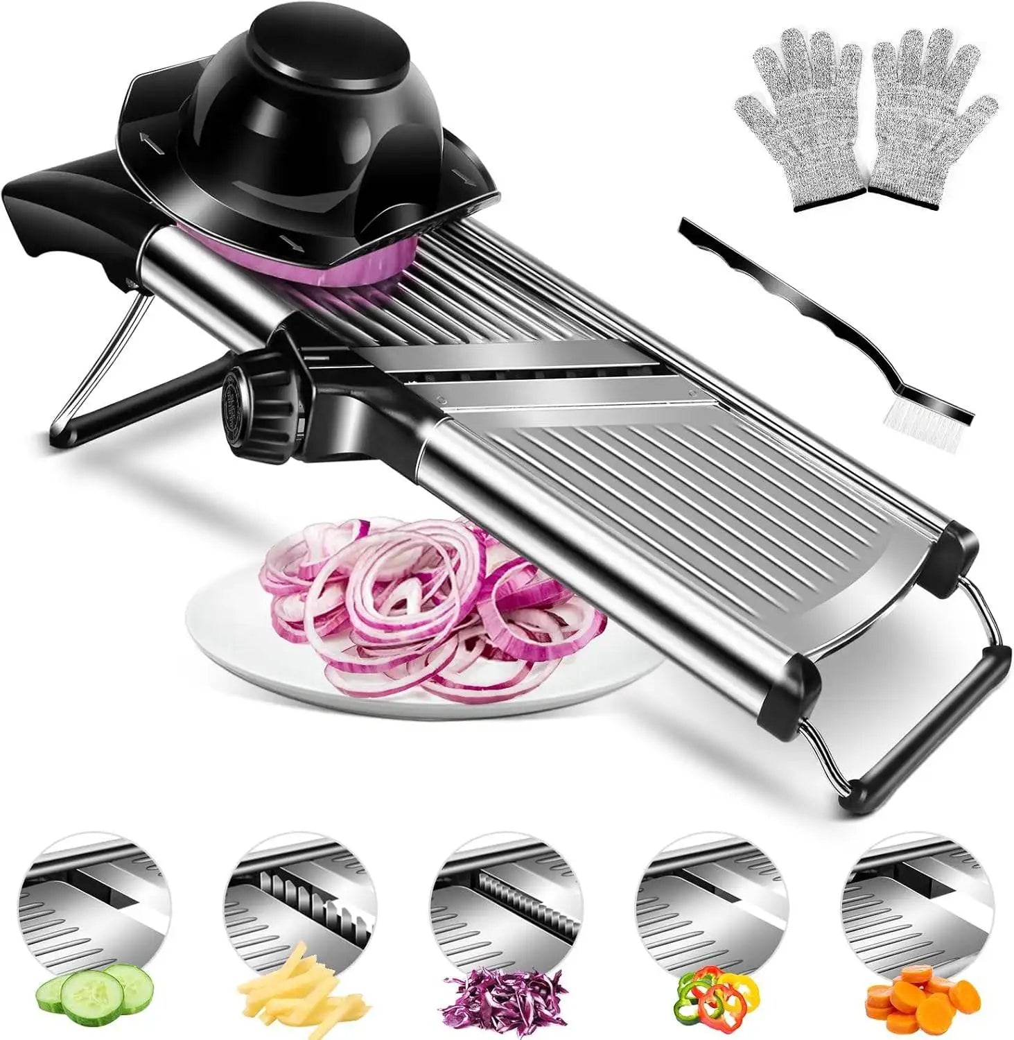 Mandoline Professionnelle Acier Inoxydable 304 — Lames Multiples et Réglables