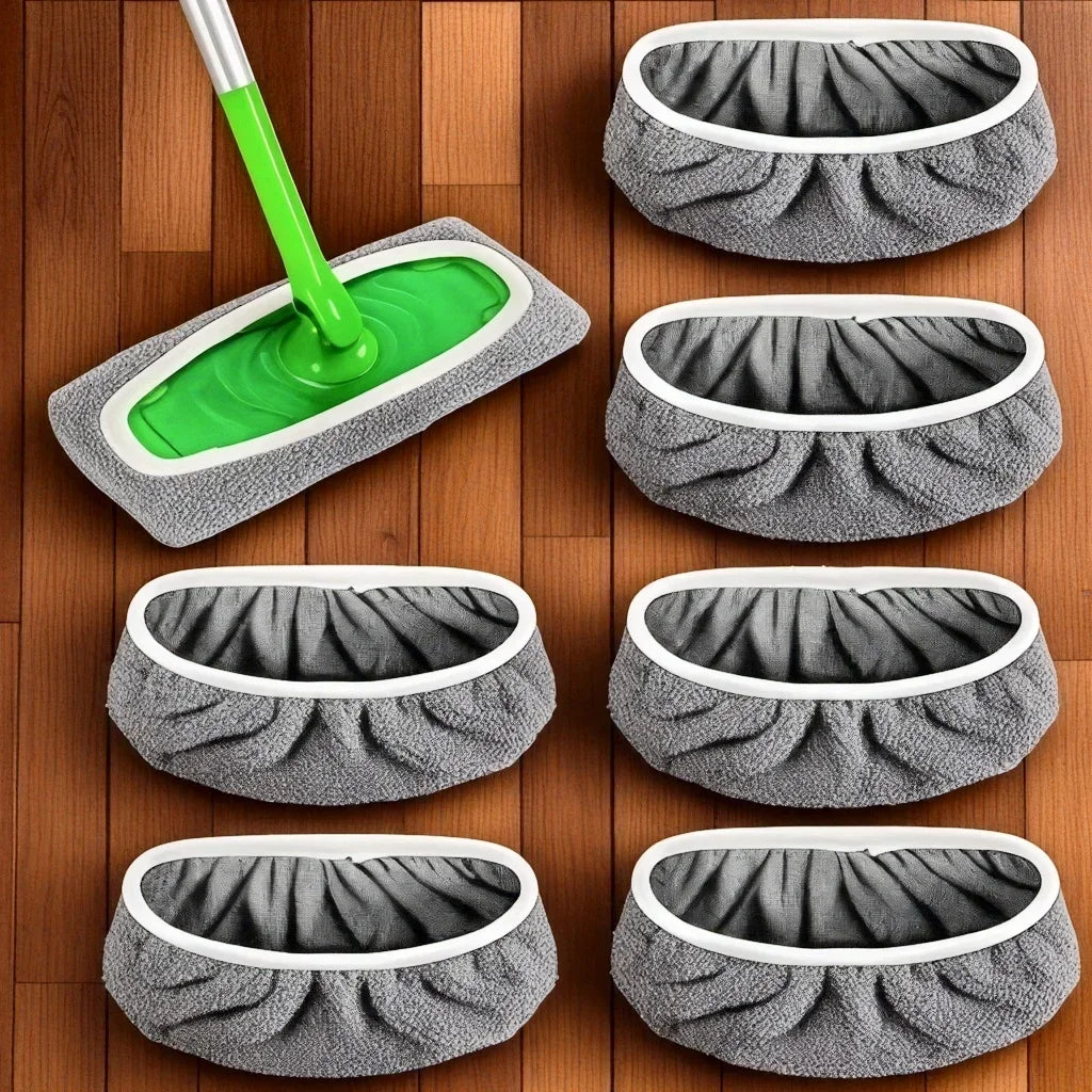 Lingettes Microfibre Lavables pour Balai Plat — Lot de 4 Réutilisables
