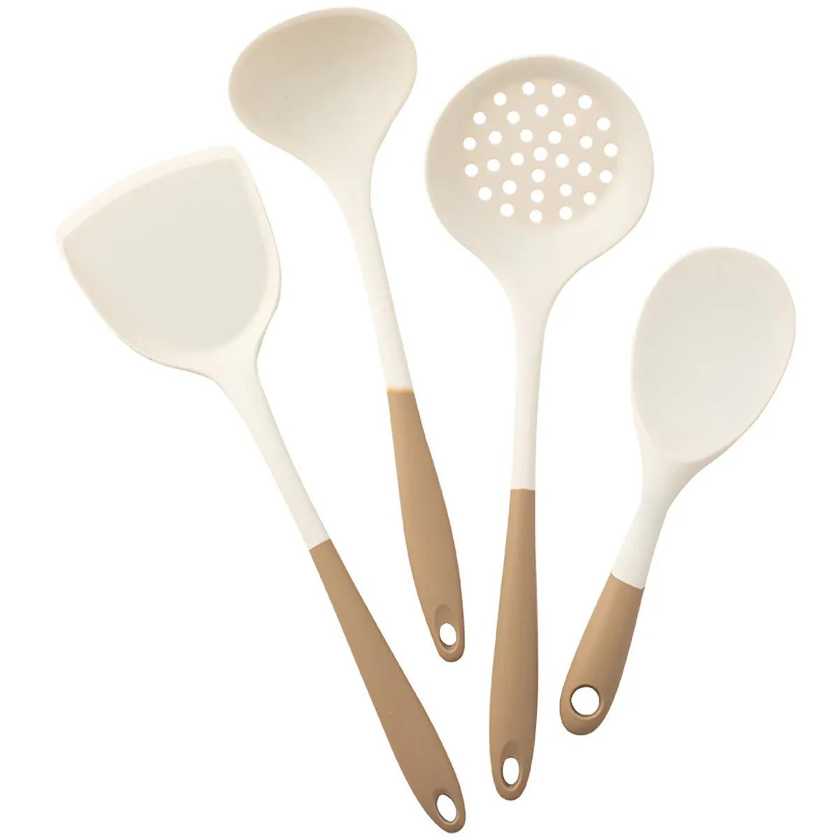 Set Ustensiles Silicone 4 Pieces | Outils de Cuisine Antidérapants spatule en silicone