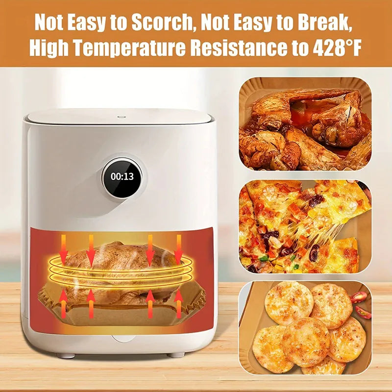 Papier Cuisson Air Fryer Jetable Carré Lot de 100 Pièces Air Fryer