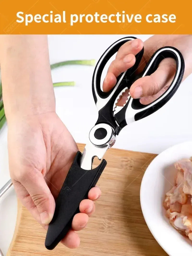 Ciseaux de cuisine multifonctions en inox pour découpe de viandes ciseaux