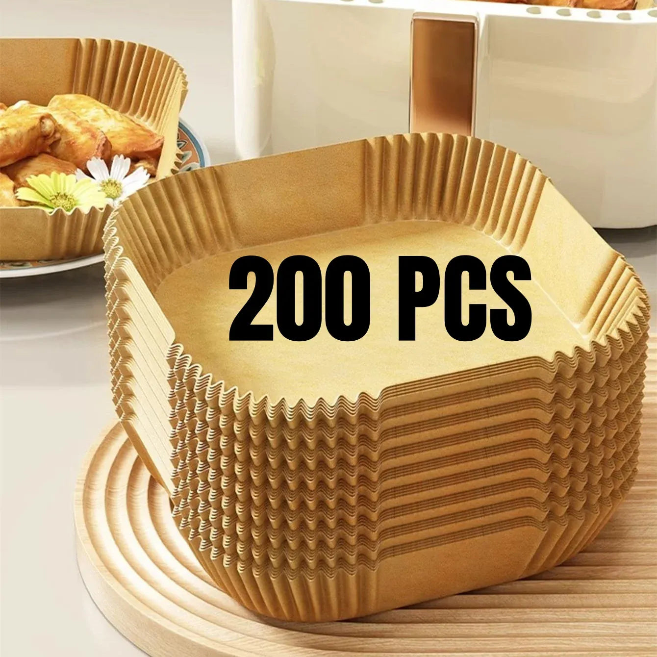 Papier Cuisson Air Fryer Jetable Carré Lot de 100 Pièces Air Fryer