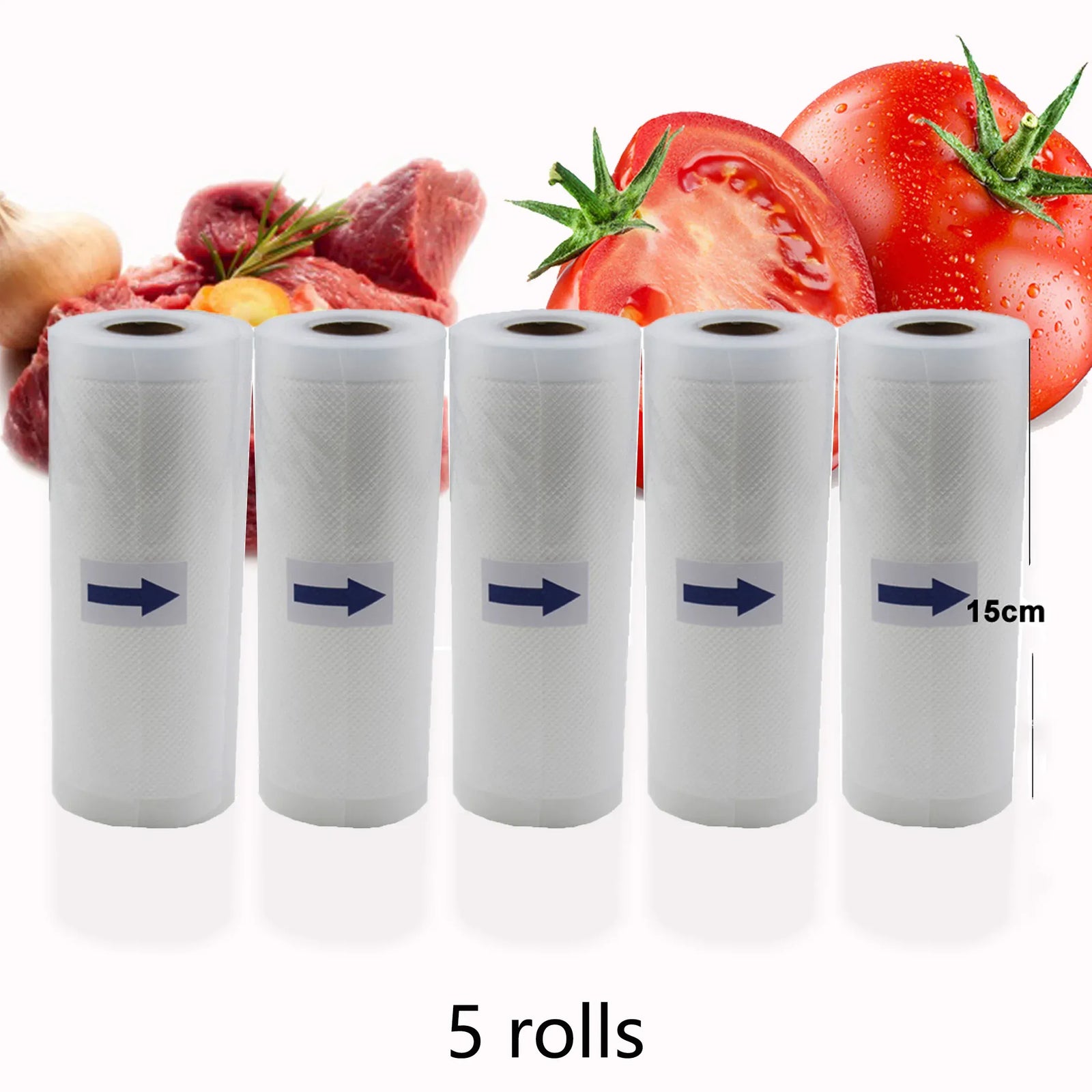 5 Rolls/Lot Kitchen Food Vacuum Bag Storage Bags for Vacuum Sealer Food Keep Packing 12+15+20+25+28cm*500cm