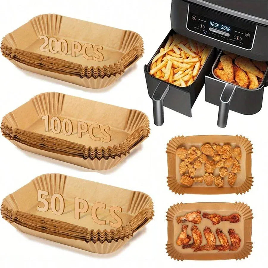 Papier Cuisson Air Fryer Jetable Carré Lot de 100 Pièces Air Fryer