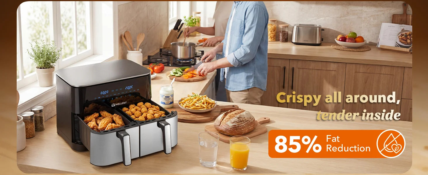 Ailes de poulet croustillantes dans l'air fryer double panier
