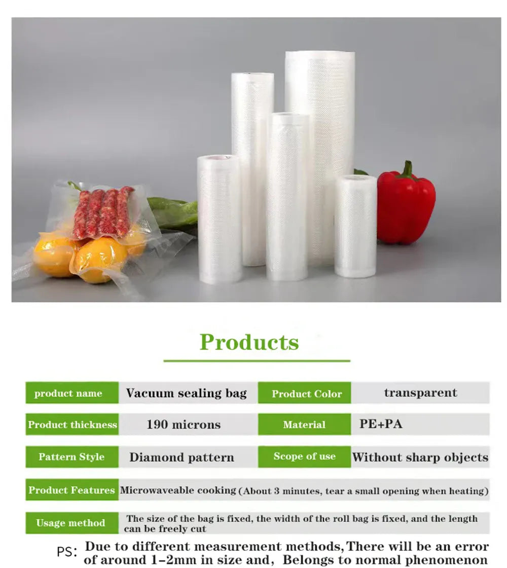 Sacs Sous Vide Réutilisables 500cm - Lot de 1 rouleau BPA Free