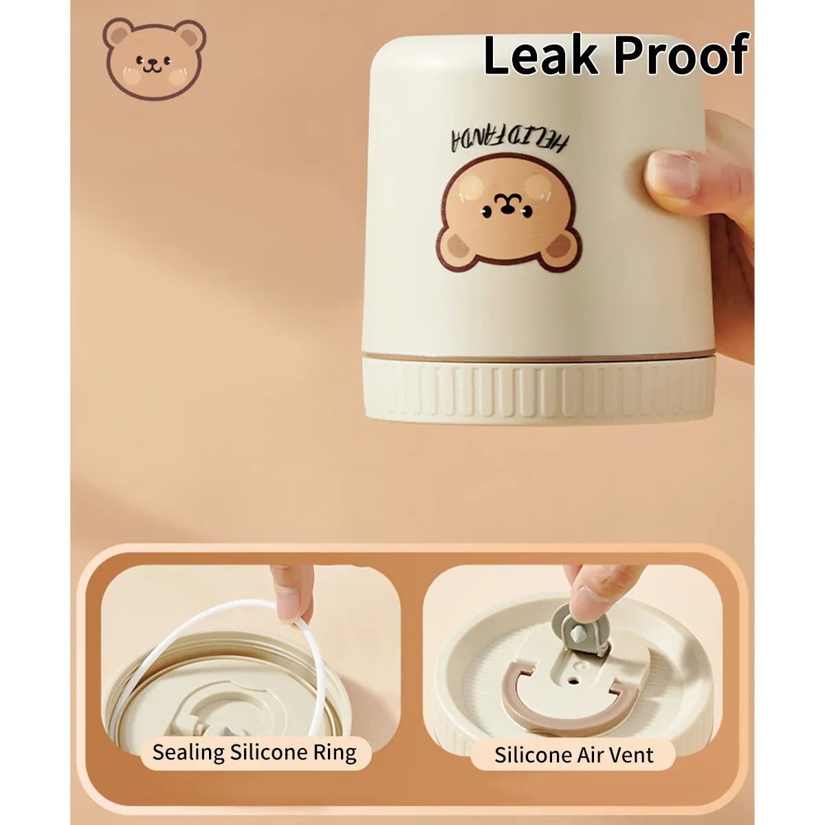 Ensemble de 4 Lunchbox cylindriques isothermes pour enfants (2 litres) Lunchbox
