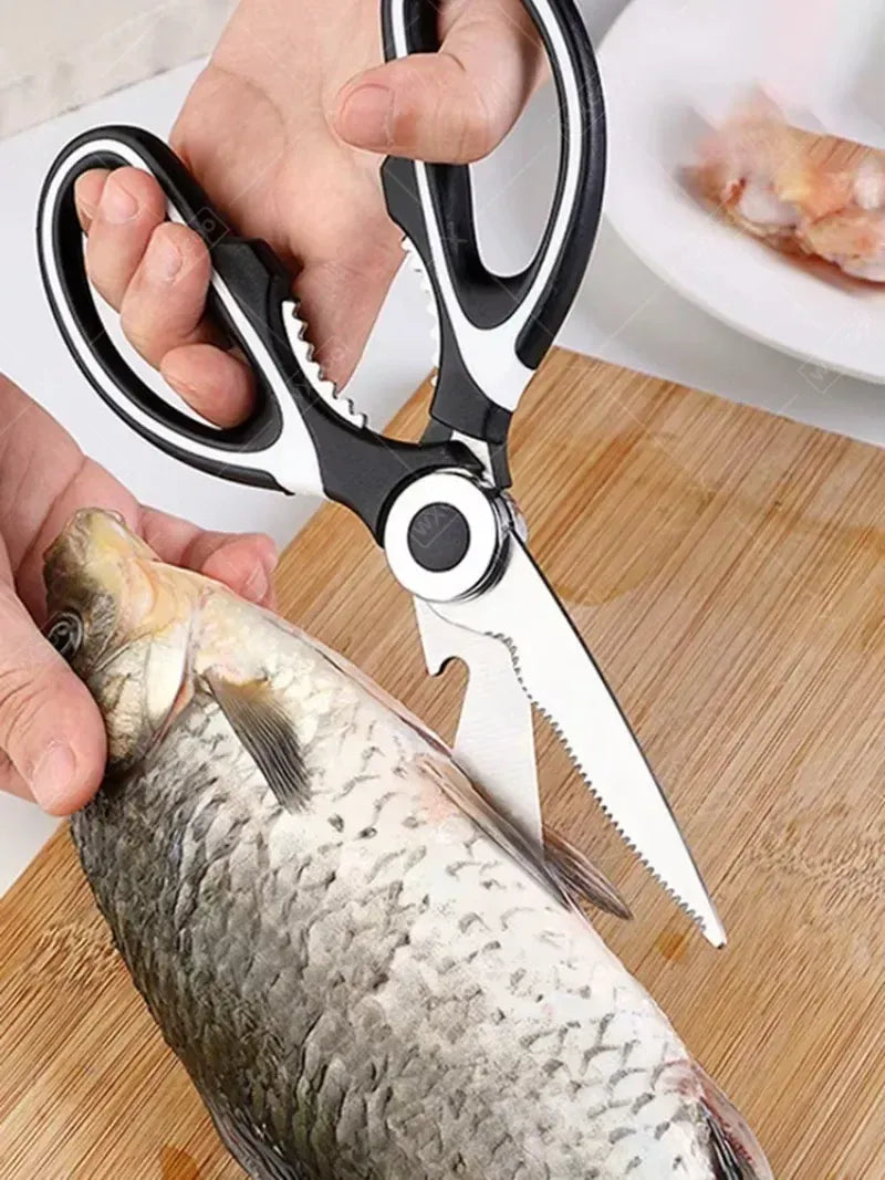 Ciseaux de cuisine inox multifonctions pour couper viandes et os ciseaux