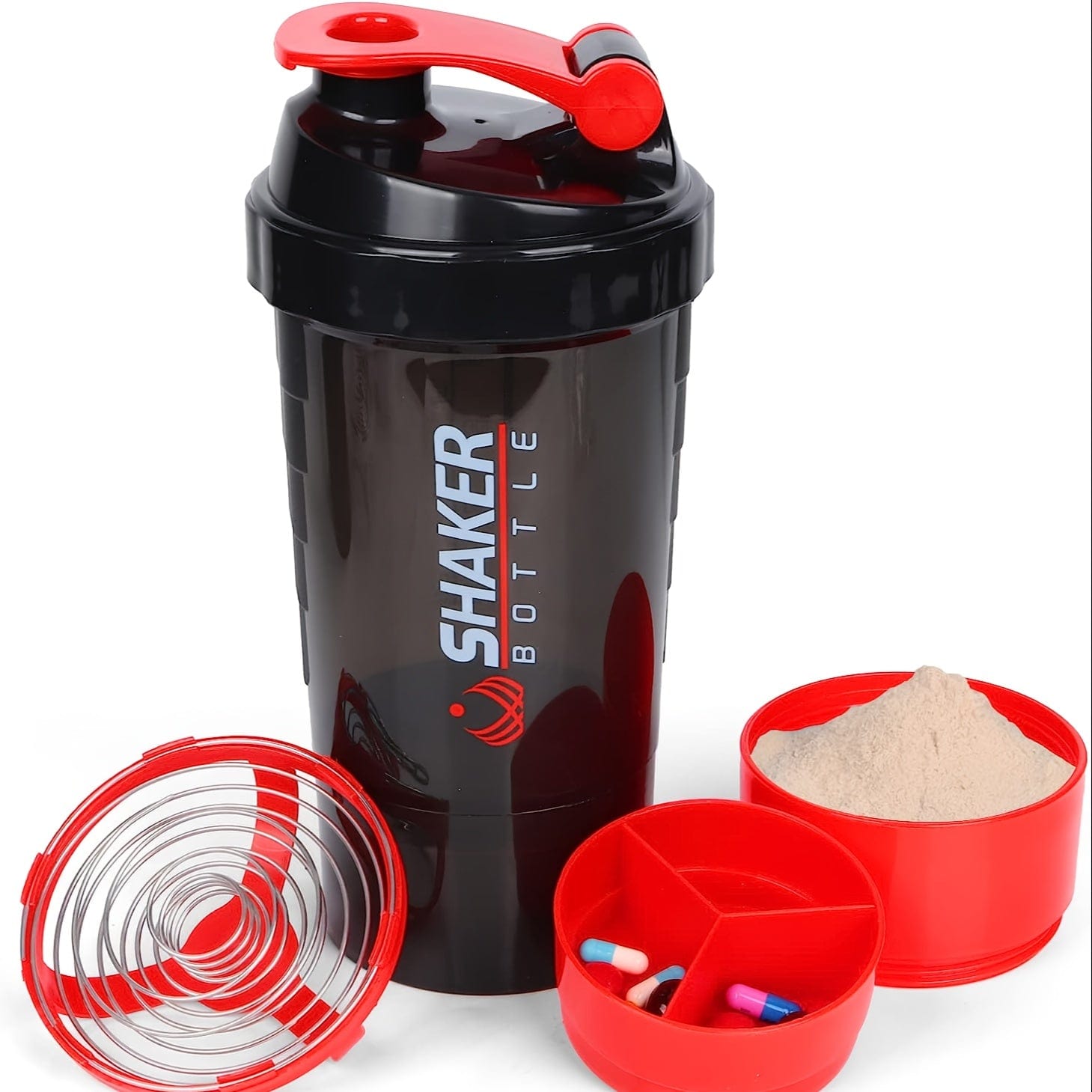 Bouteille Shaker 2 Compartiments Proteine GymHomeAsistantFitness