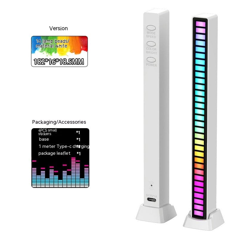 Barre lumineuse LED 16 ou 32 LED RGB pour lumières d'ambiance et musique