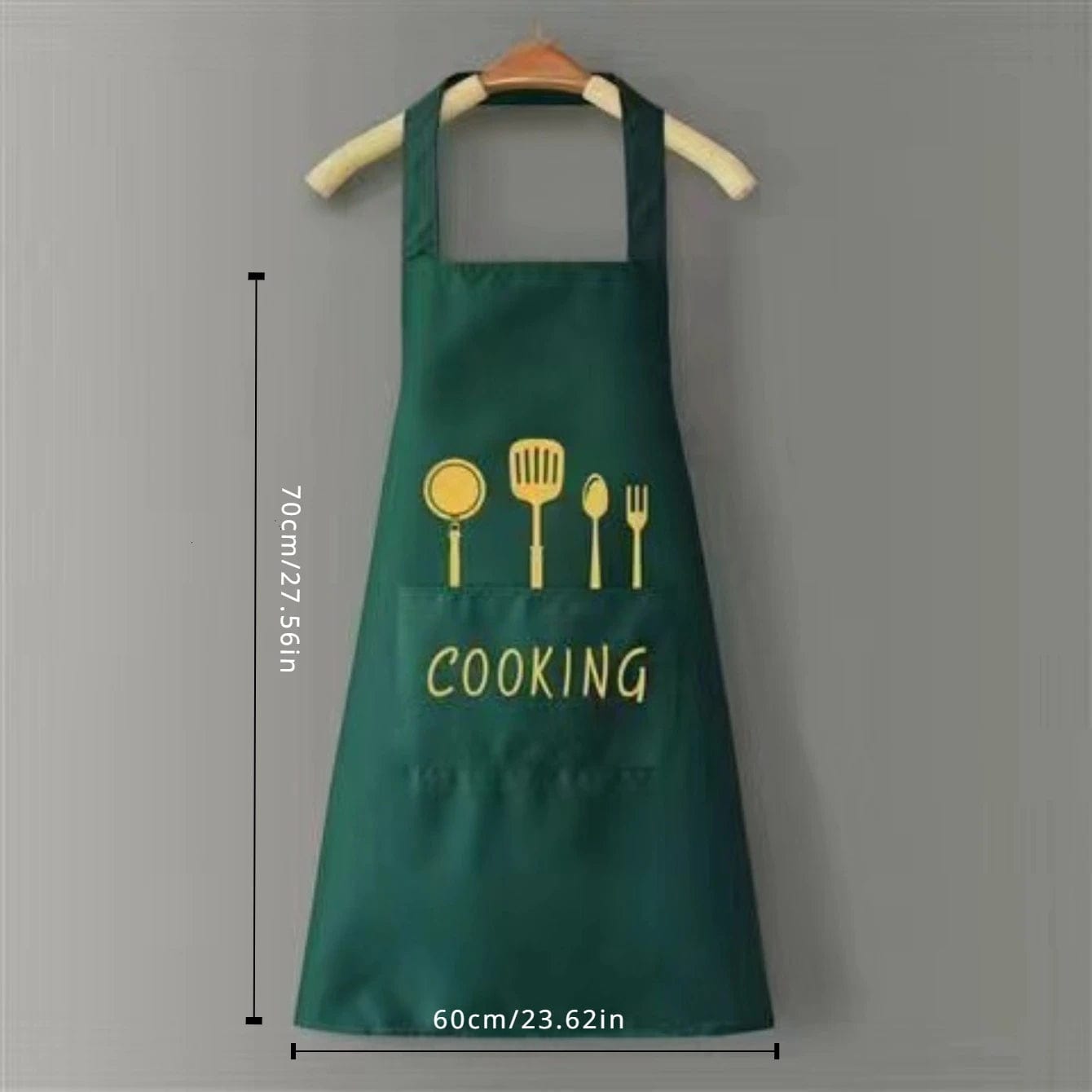 Tablier de Cuisine Classique "Cooking" en PVC Imperméable - Couleur Verte tablier