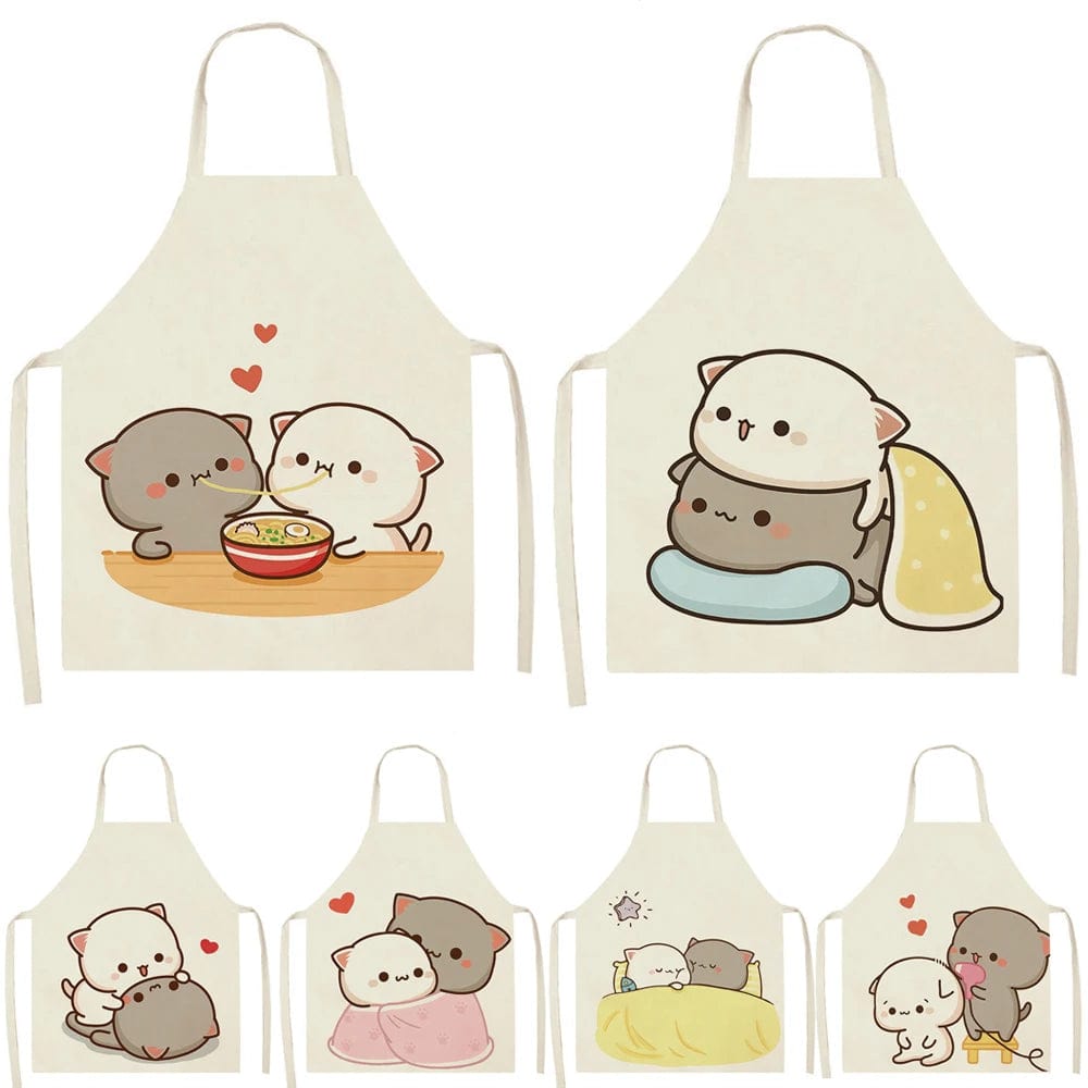 Tablier de Cuisine Kawaï Chats Cartoons Mignons - Taille Adulte tablier