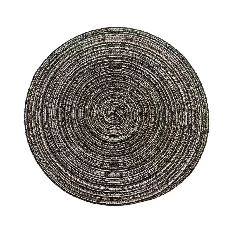 Tapis de Table Rond en Vinyle Tissé Individuel pour Décoration de Table, Lot de 1