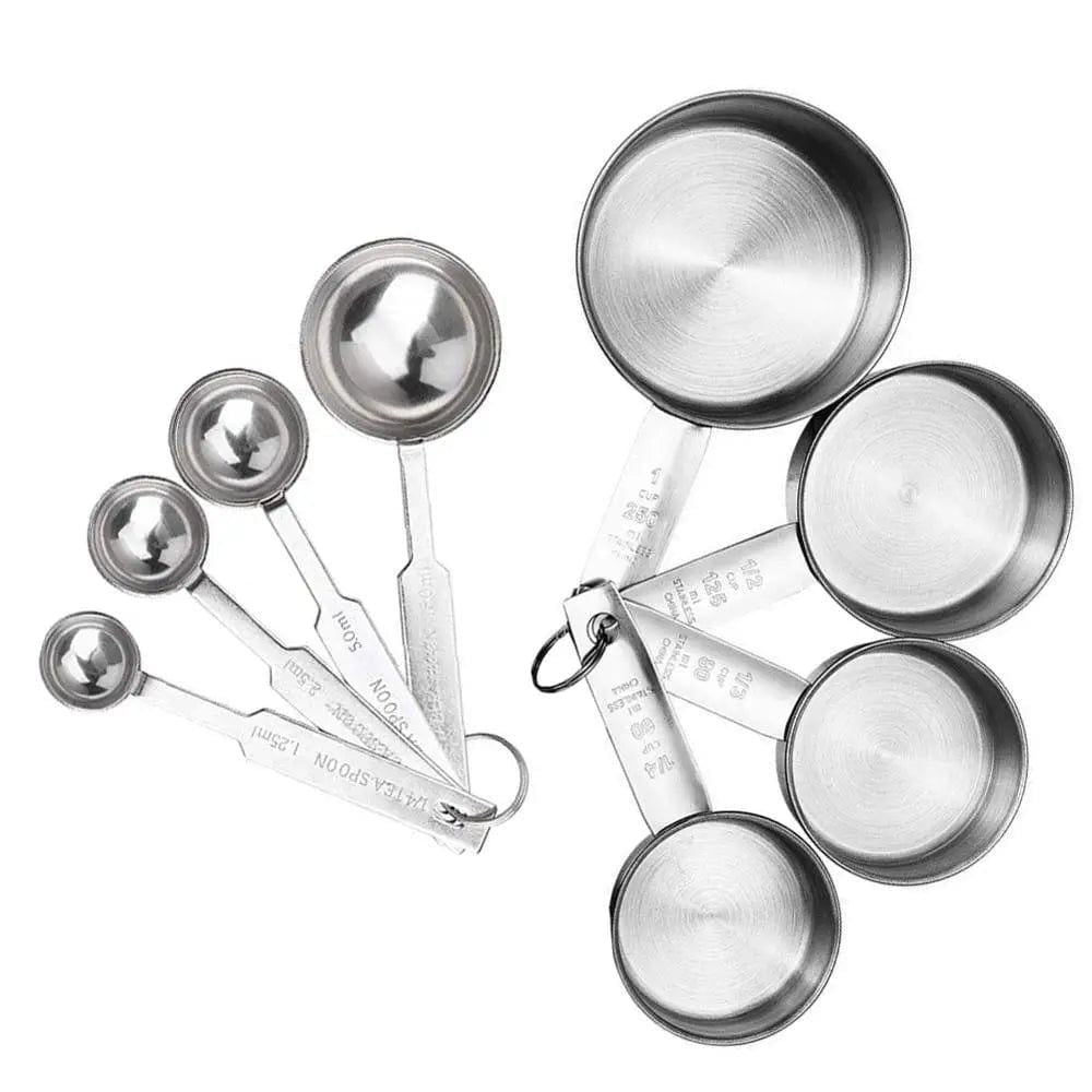 Ensemble de Cuillères et Tasses de Mesure en Acier Inoxydable - Pratique et Durable