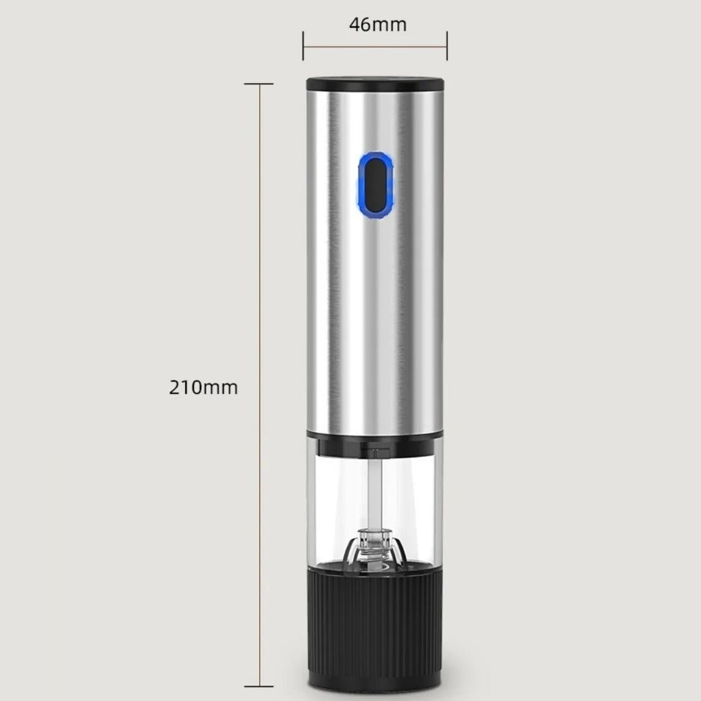 Set de 2 Moulins à Sel et Poivre Électriques Rechargeables USB-C avec Socle, Inox