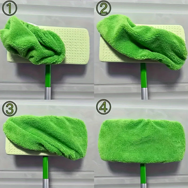 Lingettes Microfibre Lavables pour Balai Plat — Lot de 4 Réutilisables