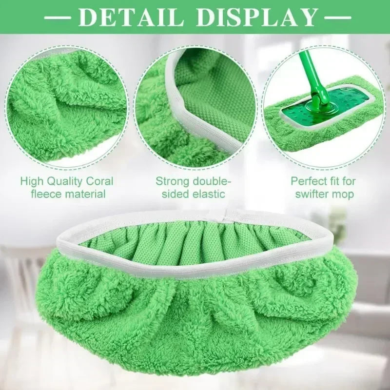 Lingettes Microfibre Lavables pour Balai Plat — Lot de 4 Réutilisables