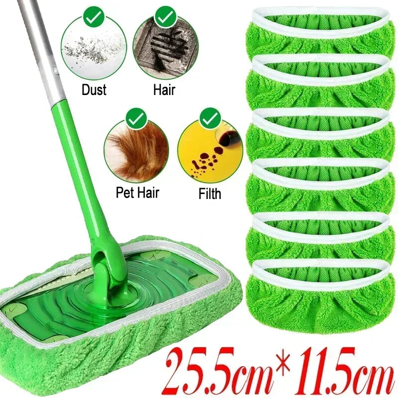 Lingettes Microfibre Lavables pour Balai Plat — Lot de 4 Réutilisables