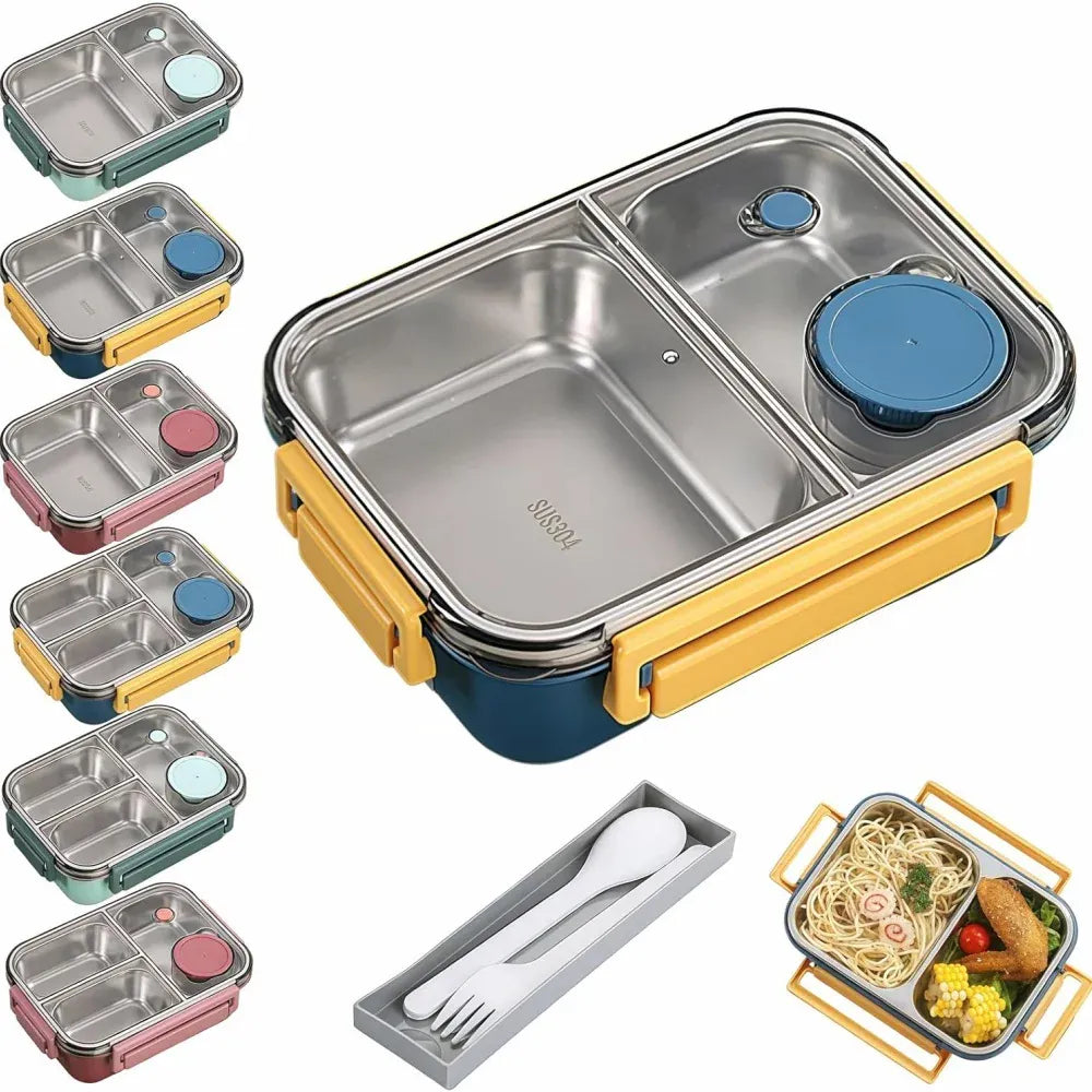 Lunch Box Isotherme 850ml Inox 304 avec Compartiments et Soupe lunchbox