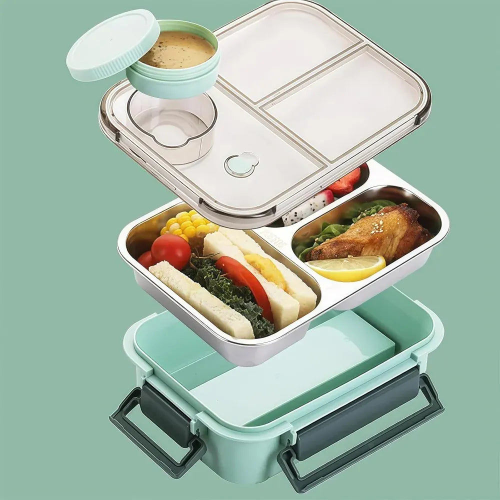 Lunch Box Isotherme 850ml Inox 304 avec Compartiments et Soupe lunchbox