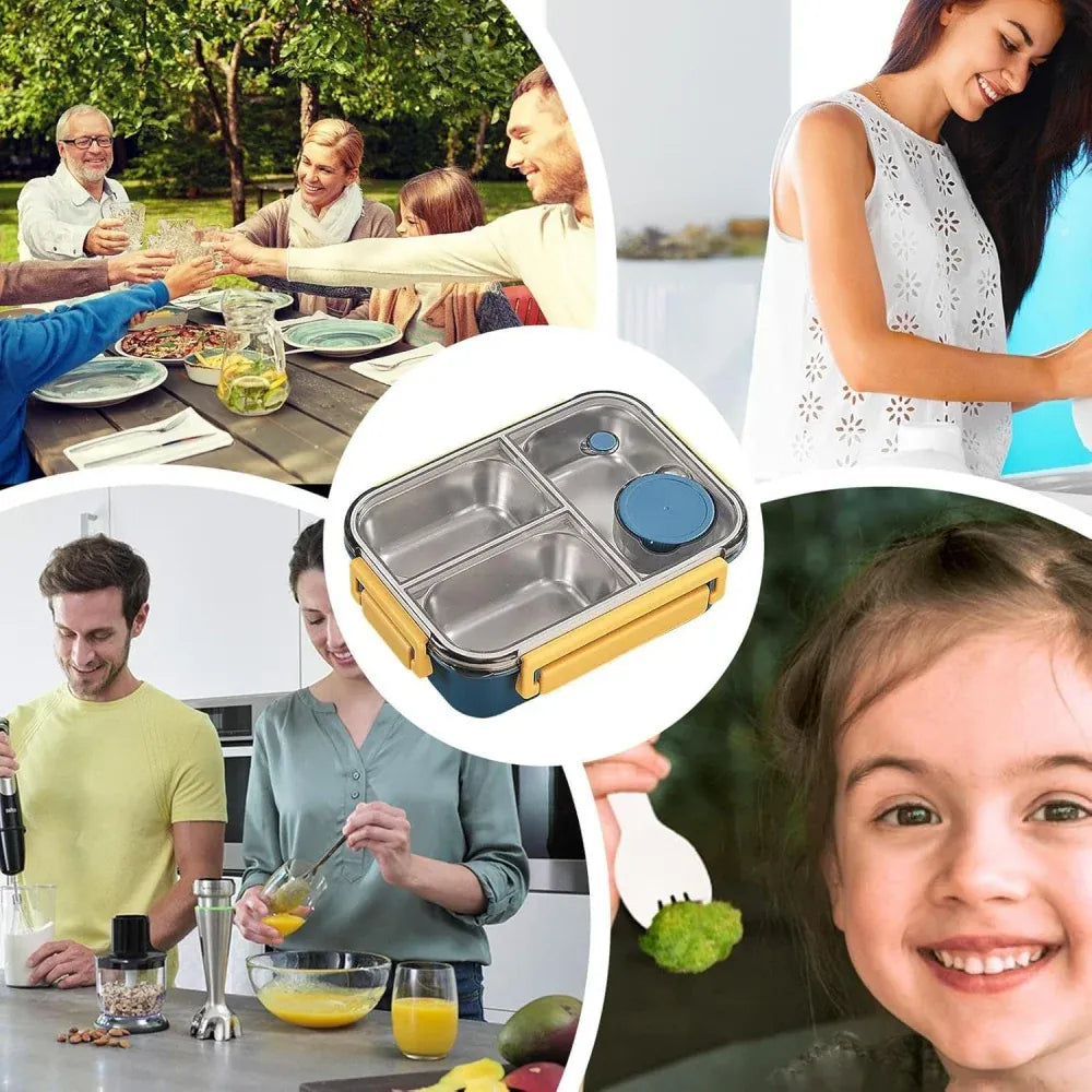 Lunch Box Isotherme 850ml Inox 304 avec Compartiments et Soupe lunchbox