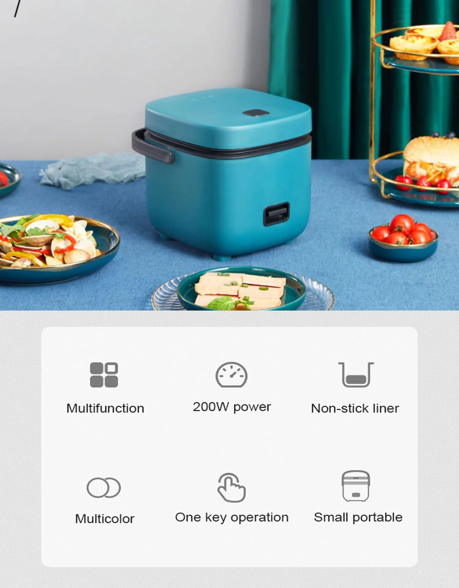 Atouts : 200 W, cuve antiadhésive, petit format