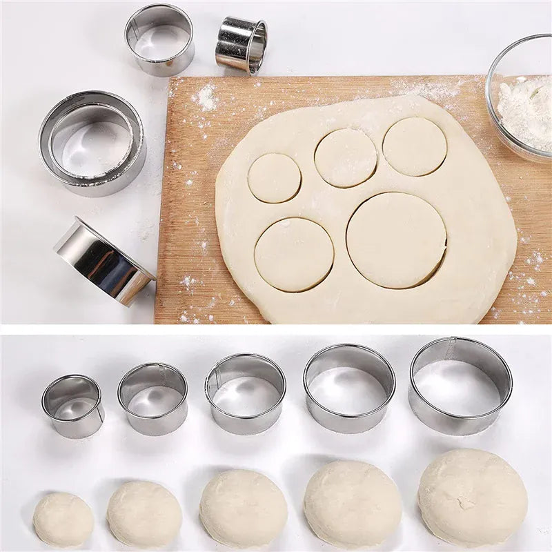 Emporte-pièces à biscuits en acier inoxydable - Set de 5 pièces polyvalentes emportepieces