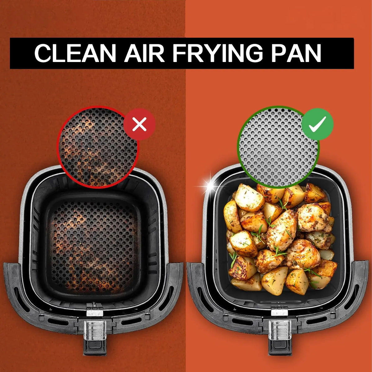 Moule Silicone Réutilisable Air Fryer Carré 225 x 205 cm Air Fryer