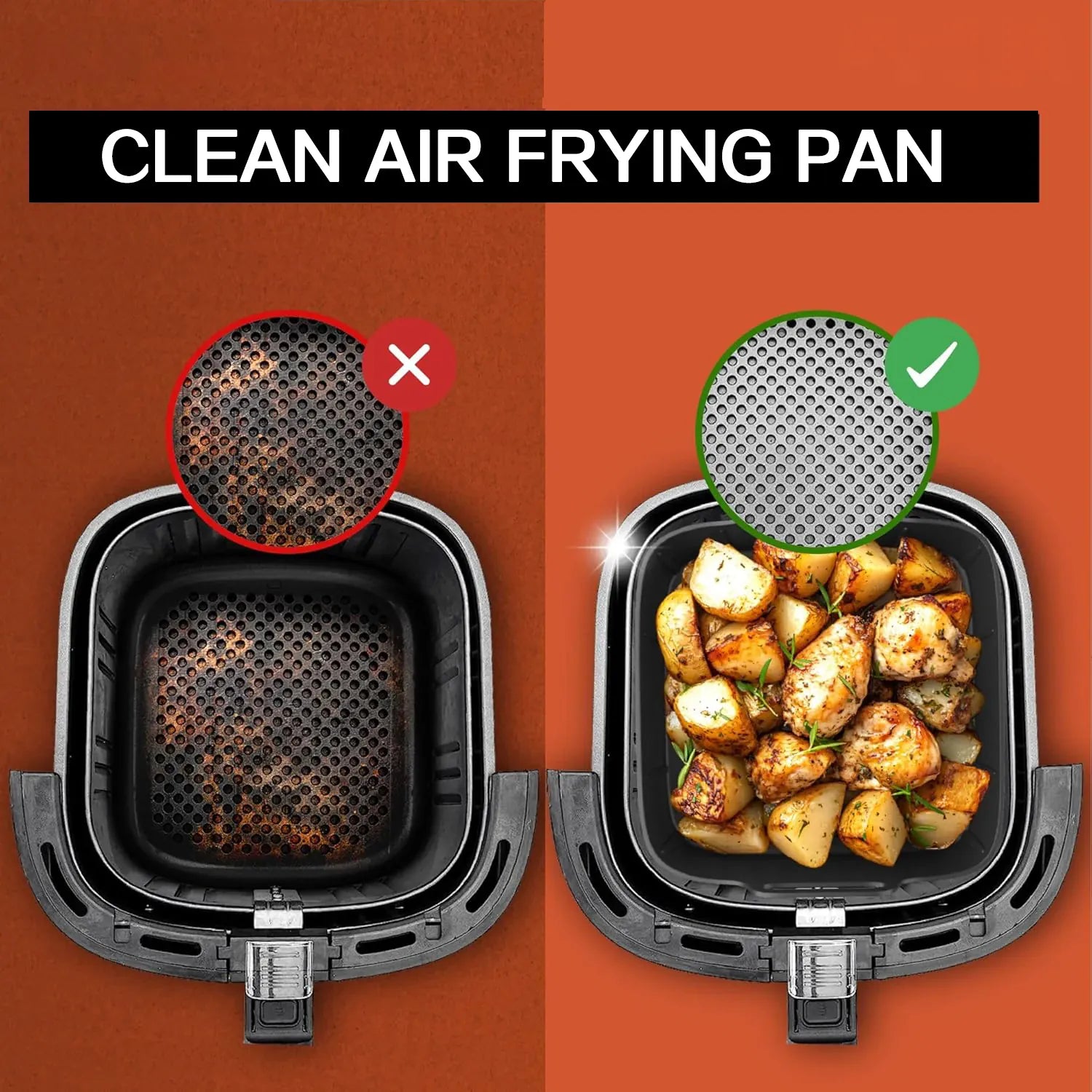 Moule Silicone Réutilisable Air Fryer Carré 225 x 205 cm Air Fryer