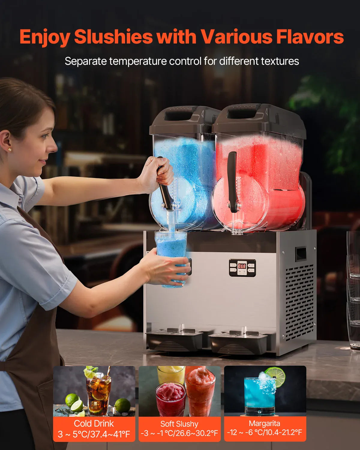 Machine à Granita Professionnelle 3×12 L — Triple Cuve, 144 Boissons machine a granita