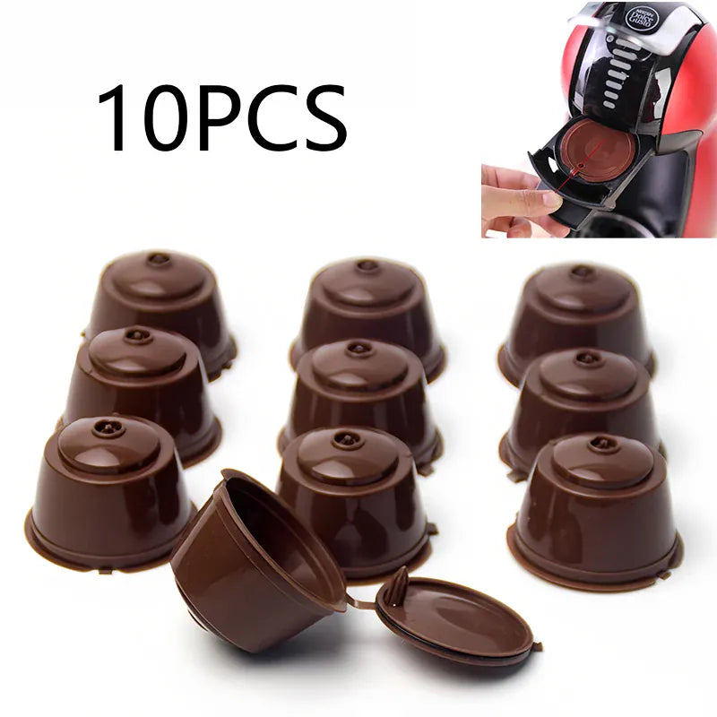 Capsule Café Réutilisable Dolce Gusto Lot de 10 Avec Cuillère et Brosse capsule