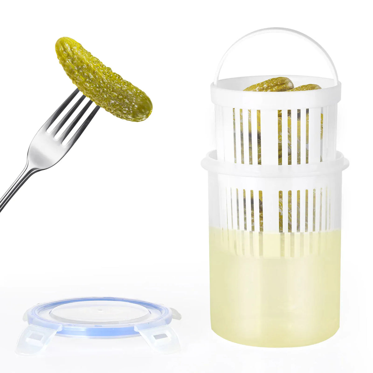 Bac de Fermentation Hermétique 2L - Conservation Légumes avec Égouttoir Boîtes Hermétiques