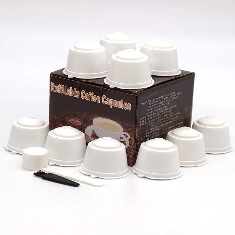 Capsule Café Réutilisable Dolce Gusto Lot de 10 Avec Cuillère et Brosse capsule