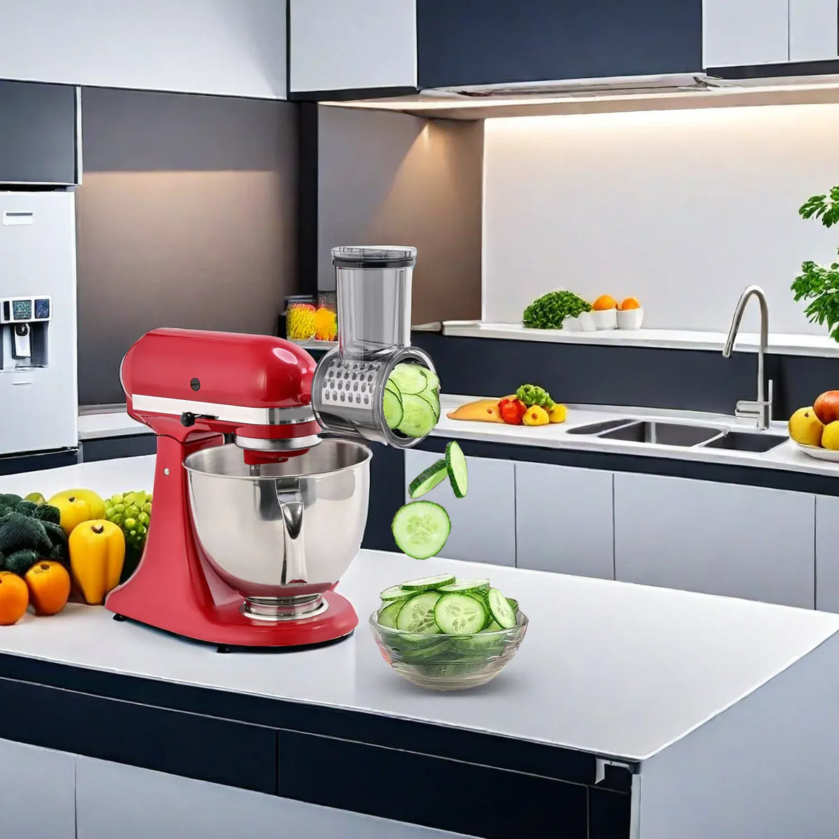Kit Accessoires Trancheur &amp; Déchiqueteur 5 Lames pour Robots KitchenAid KitchenAid