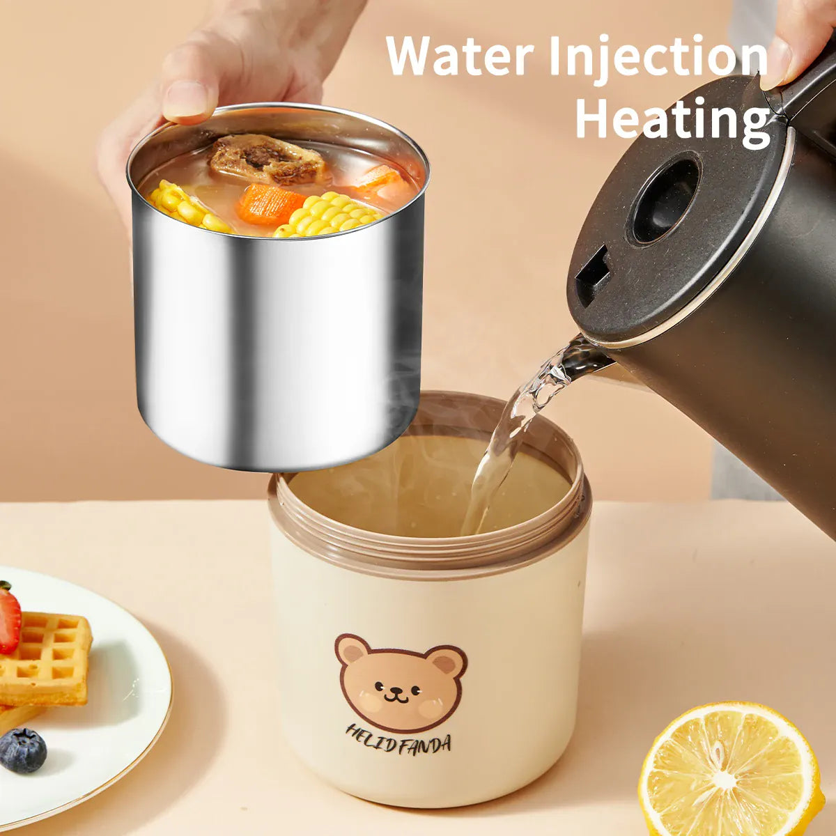 Ensemble de 2 Lunchbox cylindriques isothermes pour enfants (1 litre) Lunchbox
