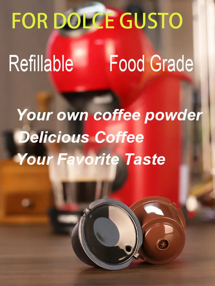 Capsule Café Réutilisable Dolce Gusto Lot de 10 Avec Cuillère et Brosse capsule