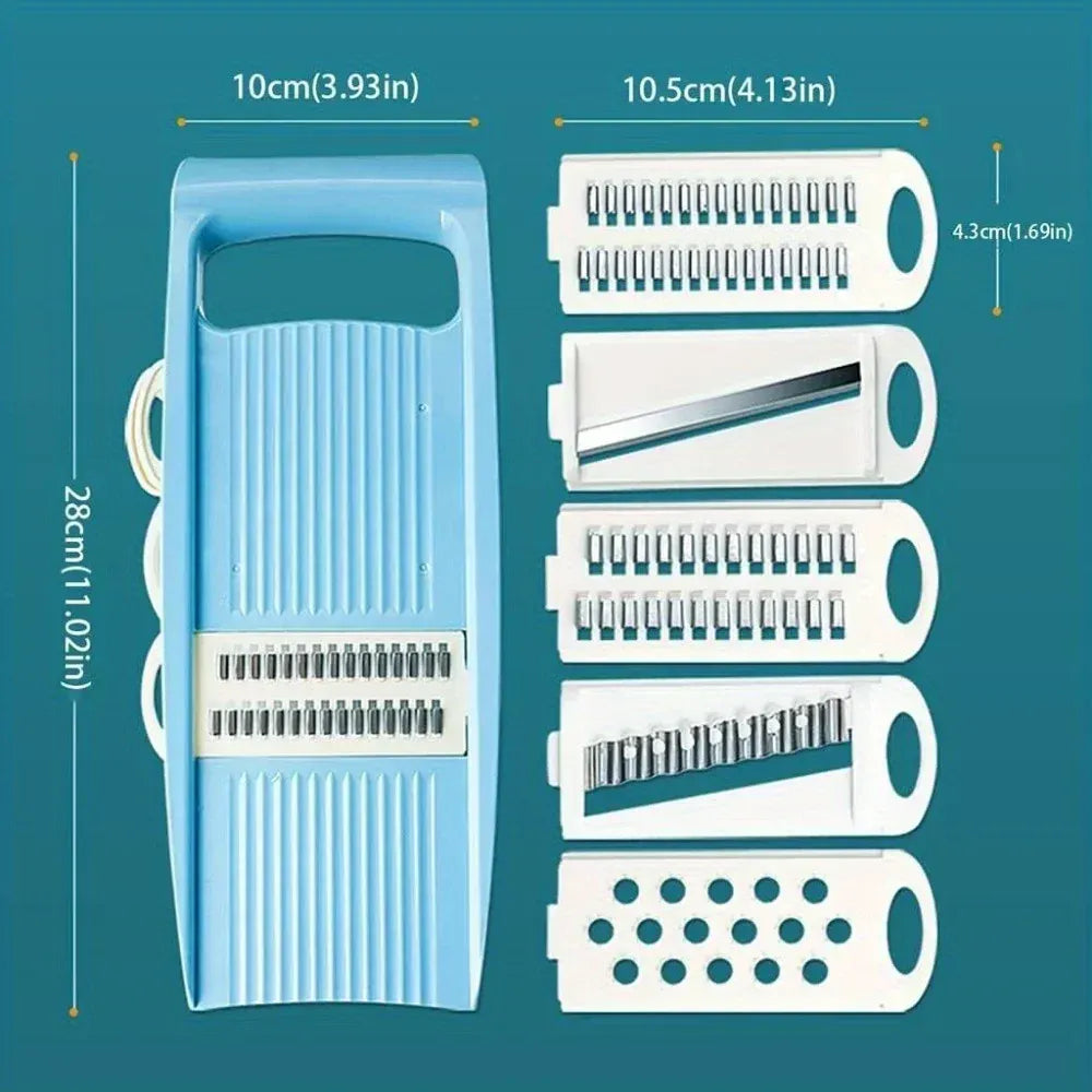 Mandoline 7-en-1 avec Lames Interchangeables pour Fruits et légumes Mandoline