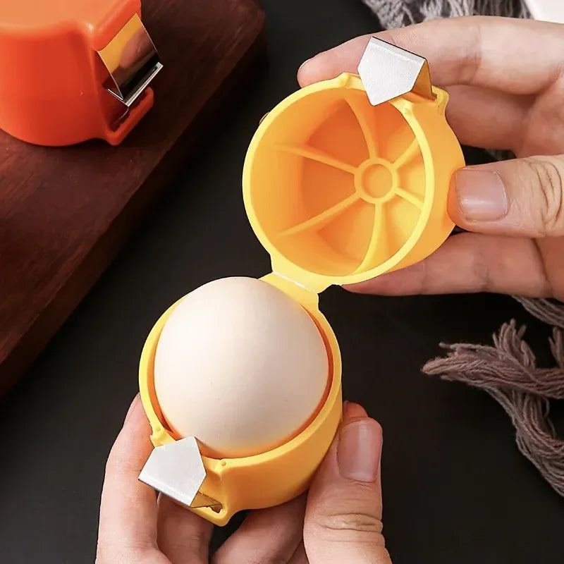 Lot de 3 ouvre-coquilles d'œuf rose, jaune et orange