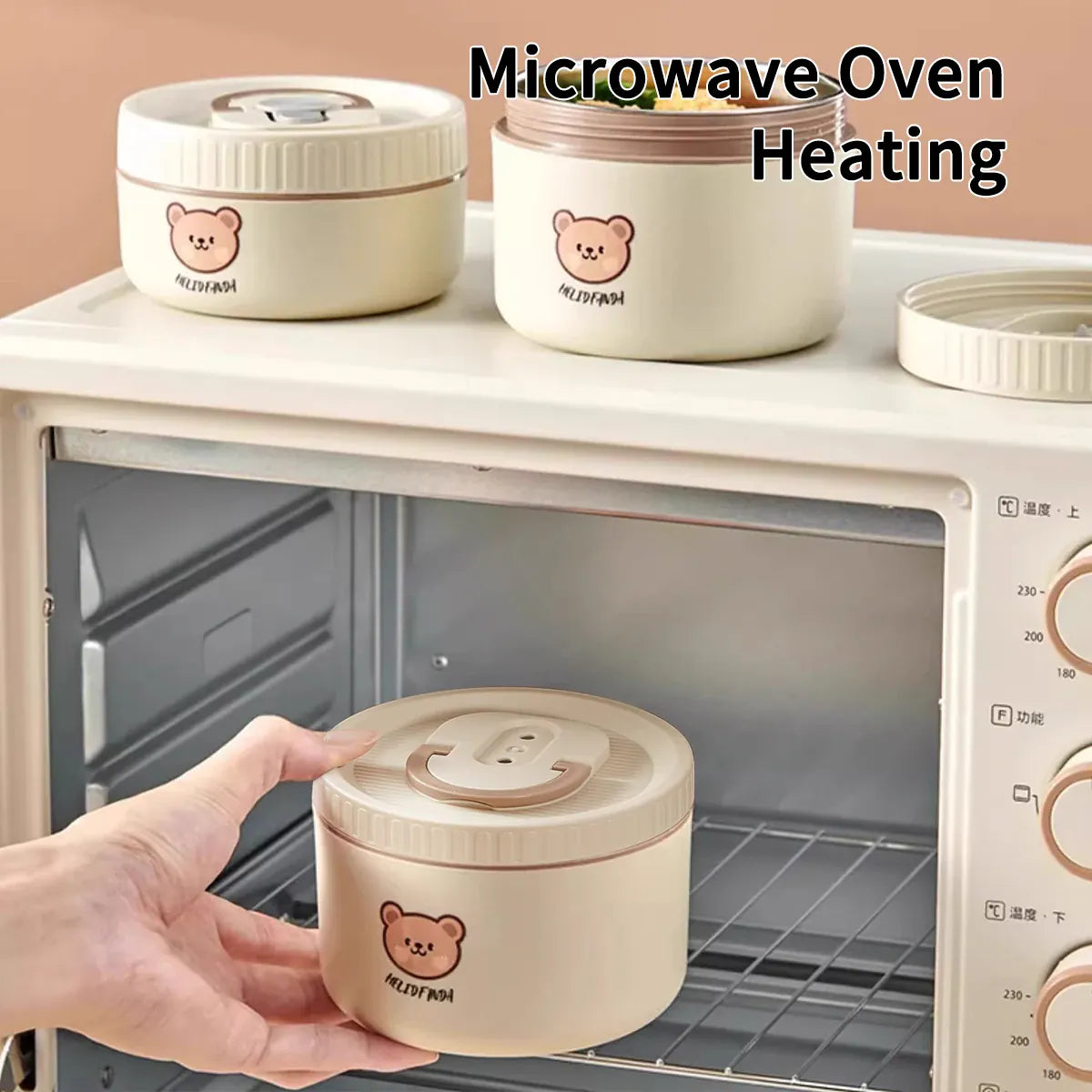 Ensemble de 4 Lunchbox cylindriques isothermes pour enfants (2 litres) Lunchbox