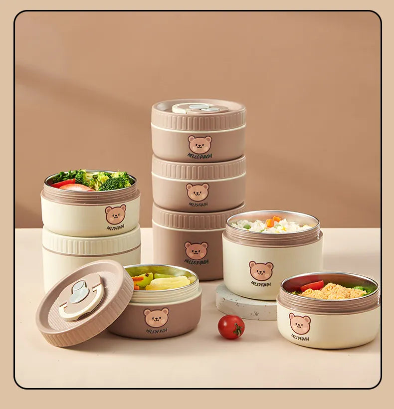 Lunchbox cylindrique isotherme 1,4 litre pour enfants lunchbox