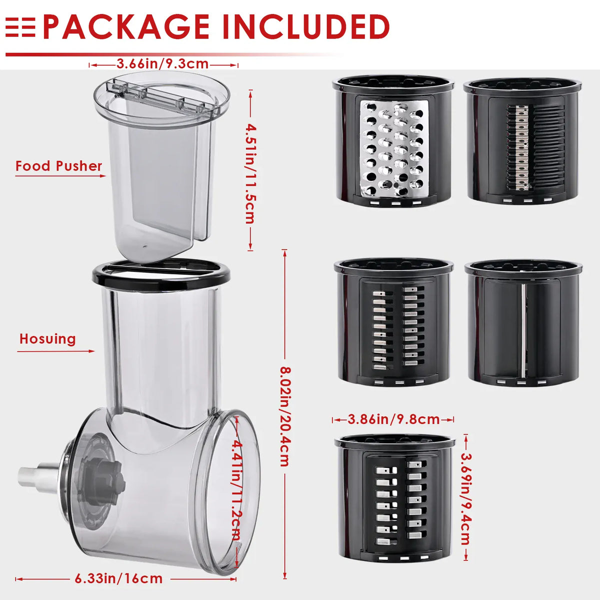 Kit Accessoires Trancheur &amp; Déchiqueteur 5 Lames pour Robots KitchenAid KitchenAid