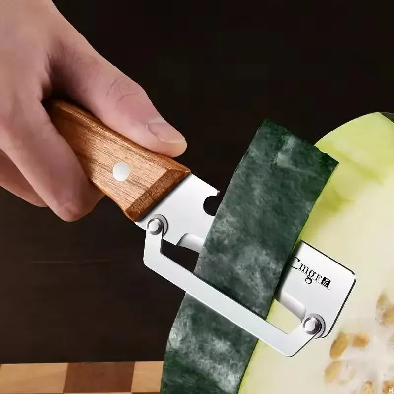 Éplucheur en Acier Inoxydable avec Manche en Bois pour Fruits et Légumes eplucheurs