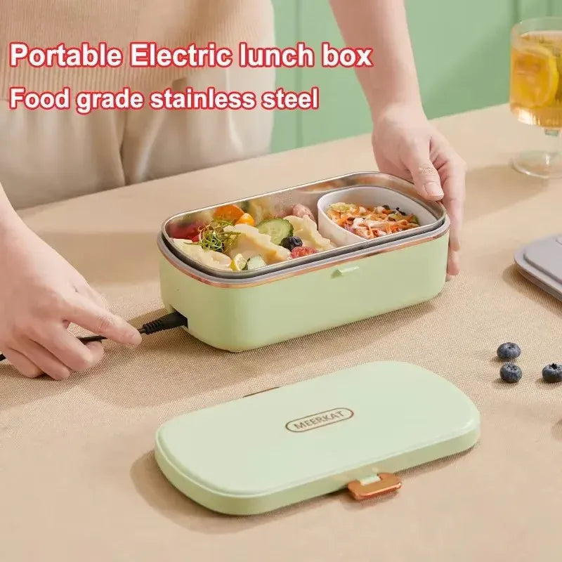 Lunch Box Chauffante Inox 304 Sans Eau 900 ml Bleue — Chauffage Sec 36 W lunchboxchauf