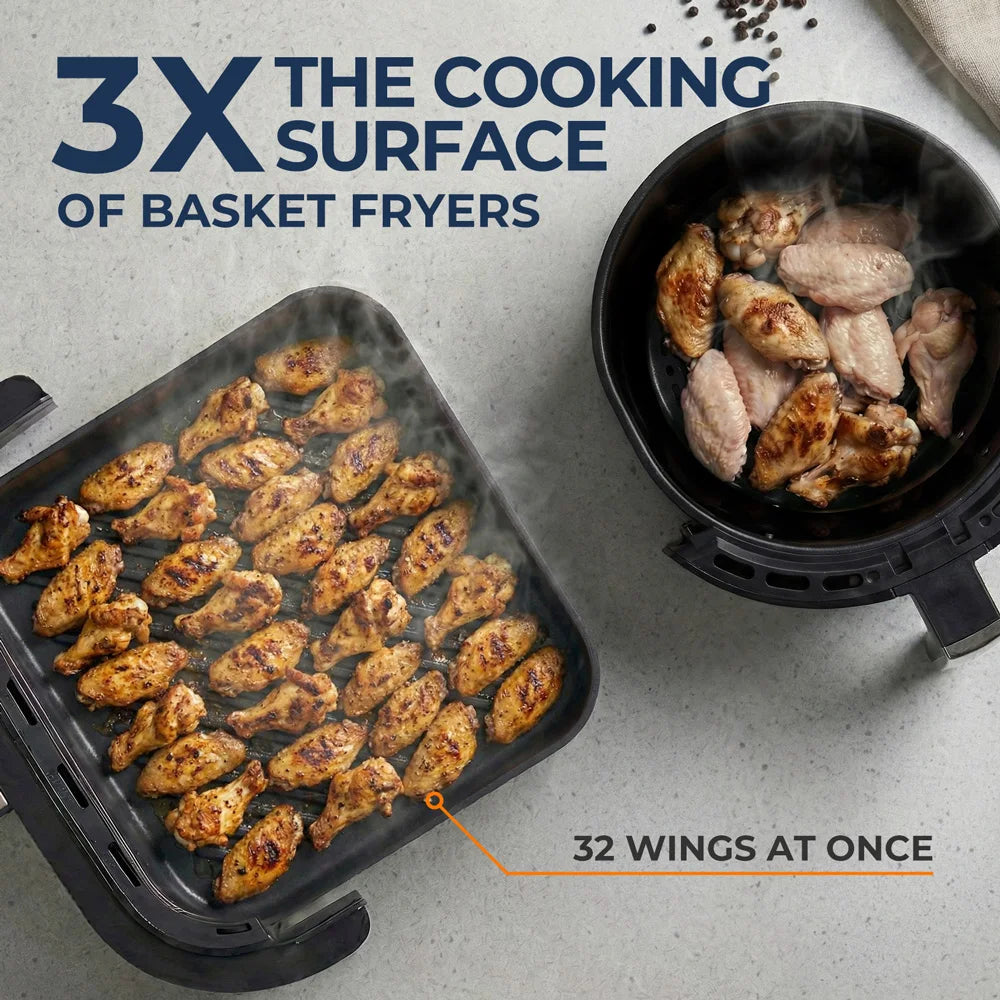 Grande surface du panier carré de l'air fryer four à pizza