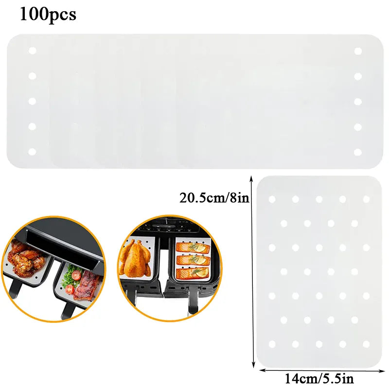 Papier Cuisson Air Fryer Jetable Antiadhésif Lot de 100 Pièces Air Fryer