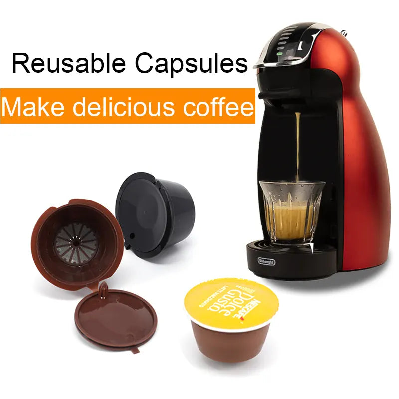 Capsule Café Réutilisable Dolce Gusto Lot de 10 Avec Cuillère et Brosse capsule