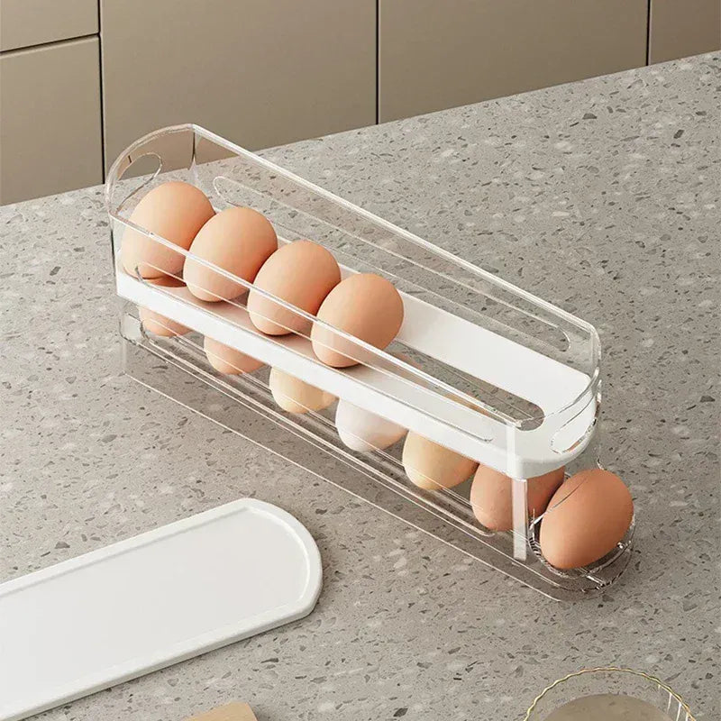 Organiseur à Œufs 2 Niveaux avec Système de Roulement pour Frigo