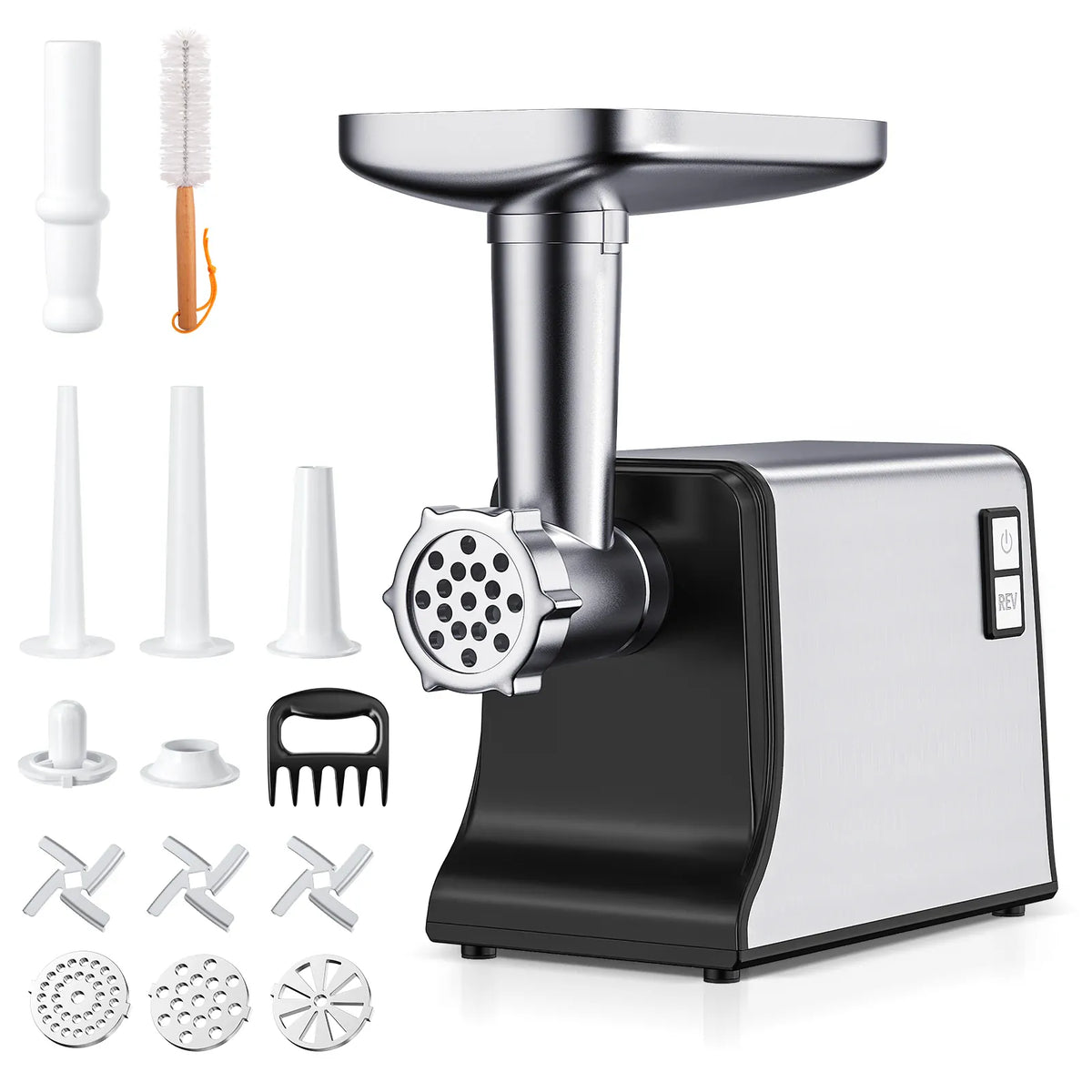 Hachoir Électrique Multifonction 3000W — 3 Lames, 3 Plaques, Saucisses &amp; Kubbe Hachoirs à Viande