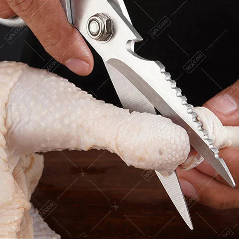 Ciseaux de cuisine multifonctions en inox pour découpe de viandes ciseaux