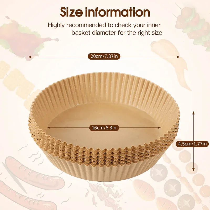 Papier Cuisson Air Fryer Jetable Rectangulaire Lot de 200 Pièces Air Fryer